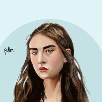 Full Color Portrait with Simple Background